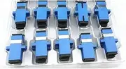 10pcs SC Adapter Single Mode Blue simplex Fiber Optic Connector SC/UPC ftth Coupler P-Fiber(10pcs Gray MM)