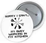 [Teegarb Letter Blanket] Funny Pinback Button Pin Badge Sayings Kitchen Baking Cooking Women Men Chef Cook Hilarious Mom Father