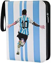 Hompus Soccer Card Binder 4 Pocket with Sleeves 400 Pocket, Soccer Card Holder for Trading Cards Sports Card 3 Ring Binder Folder SoccerlCollector Album Storage Book Case Kids Boys Girls Gift