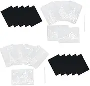 2 Sets Diy Scratch Painting Paper Set A4 Size Scratch Drawing Templates Cardboard Pet Material for Boys and Girls
