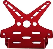 Side License Bracket Electroplate Aluminum Alloy Motorcycle Rear License Plate Frame Motorbike Scooter Number Plate Holder Plate Holder(Red)