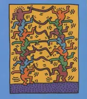 KEITH HARING Untitled (For Emporium Capwell) 21.25" x 19" Offset Lithograph 2010