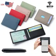 Women RFID Blocking Money Clip Credit Card Holder Clutch Wallet Thin Minimalist