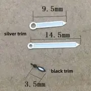 Black Trim Small Second 14.5mm Watch Hands with 2 Large Hands for Seagull ST6 Au