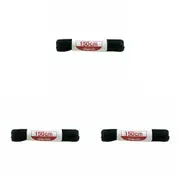 6pc Waproo Platinum Boot/Shoelace Replacement 150cm Flat Track Sneaker Black