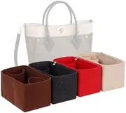 LinerLink Bag Organizer for LV Tote on My Side PM (25L x 20H x 12D cm)|Handmade Custom Bag Insert|2mm Felt Bag Liner|Women Handbag Shaper (Beige, Style A)