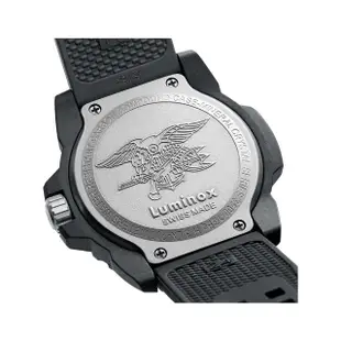 【LUMINOX 雷明時】NAVY SEAL 3500海豹2代碳纖維鏈帶腕錶黑x白時標/45mm