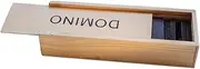 NAMOARLY 1 Set Black Wooden Domino Blocks Set for Indoor Outdoor Fun Educational Game with Storage Case for Family Aged