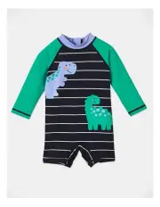[Sprout] Long Sleeve Dino Swimwear in Dark Navy