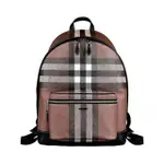 【BURBERRY 巴寶莉】BURBERRY黑字LOGO PVC拉鍊後背包(深樺木棕)