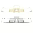 Telescopic Bathtub Tray Organiser Basket Storage Caddy Holds Books/Tablets/Cell