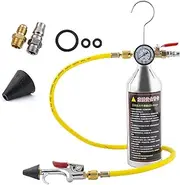 Jeruytgh Flushing Kit For Air Conditioner | Car Air Conditioner Pipe Flushing Set - Automotive AC Pipe Cleaning Tool With Gauge And Hose For Truck Vehicle RV Auto