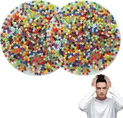 2Pcs Picky Pad, 3.4" Circle Skin Picking Pad Silicone Picky Fidget Pad for Skin Picking with Carry Box, Portable Pick Pad