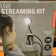 Kikkerland Live Streaming Lighting Kit Phone Holder + LightAS SHOWN‼️