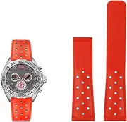 [KAVJU] 22mm Breathable Silicone Watchband for TAG heuer F1 CAZ201 WAZ2113 CAZ1010 Series Watch Strap Soft Rubber folding buckle