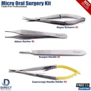 Dental Oral Surgery Kit Suture Needle Holder Forceps Tweezer Tissue Cut Scissors