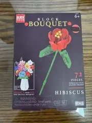 Block Bouquet HIBISCUS Flower Building Block Set 72 Pieces