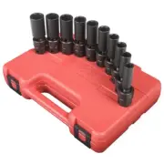 Sunex 3660 10 Piece 3/8" Drive Deep Swivel Socket Set 10-19mm