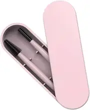 Healeved 1Set Silicone Eyelash Eyebrow Comb Brush Pink Multifunctional Makeup Tool with Storage Box for Travel Daily Use Friends and Family