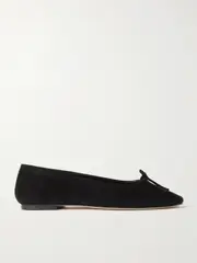 [Aeyde] Aeyde - Delfina Suede Ballet Flats - Black - IT42 IT 42 Black