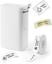 Smart Phone-Compatible Label Maker with Monochrome Printing & 0.47''x1.57'' Tape