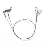 2pc Fishing-Titanium Wire Leader Line W/ Swivel Duo-Lock Snap For Predatory Fish