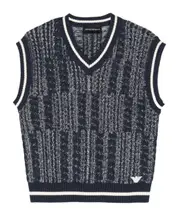 Emporio Armani Kids V-Neck Cable Knitted Vest 16Y,14Y blu navy