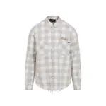 [Amiri] Amiri-Light Camel Cotton Bleach Patch Flannel Bandana Shirt-Uomo M STAND