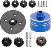 39T Differential Aluminium Diff Case with #45 Steel Gears for 1/10 Tamiya TT02 TT02B XV02 Upgrade Parts (Blue)