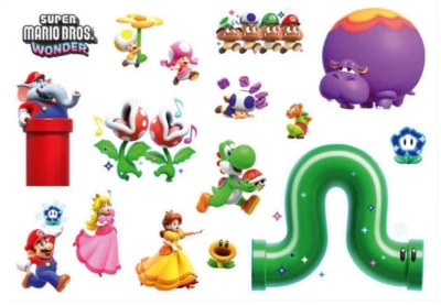 UK SUPER MARIO BROS WONDER PROMO STICKER SHEET 2023 NINTENDO SWITCH