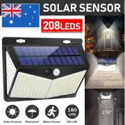 208 LED Solar Powered PIR Motion Sensor Light For Garden Outdoor Security Lights