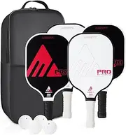 AOBORTY Pickleball Paddles 4 Pack - USAPA Light Graphite Premium Rackets Fiber Face & Polymer Honeycomb Core Pickleball Set with 6 Outdoor Indoor Balls Including Portable Carry Bag