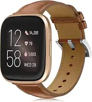 Leather Strap Compatible with Fitbit Versa 2, Replacement Watch Strap Soft Leather Strap for Fitbit Versa 2, Fitbit Versa, Fitbit Versa Lite, Fitbit Versa SE Women Men