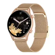 Color Touch Screen Smartwatch with Heart Rate Monitor Bluetooth Call G3-RoseGoldSteel