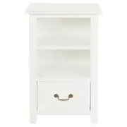 Tasmania 1 Drawer Lamp Table - White
