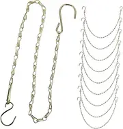 PAMINGONO 10Pcs Hanging Chain with Hook for Planters Birdcages and Lanterns Durable Material Easy to Install and Remove for Garden and Home Decor