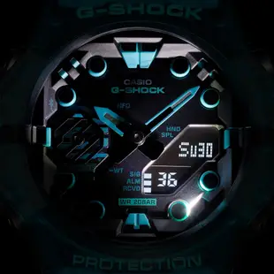 【CASIO 卡西歐】G-SHOCK 機械潮流 藍芽連線 防水 運動雙顯錶 GA-B001G-2A 半透明藍 台南 時代