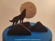 2D Wolf Cake Topper Moon Night Rock Birthday Jungle Outback Woodland Howling