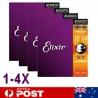 1-4x 6 Strings Elixir Phosphor Bronze Acoustic Guitar Strings 12-53 Light 16052