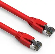 Nippon Labs Cat 8 Ethernet Cable 0.5 feet – Red| 2GHz, 40G, 24AWG, S/FTP – Shielded Latest 40Gbps 2000Mhz SFTP Patch Cord, Heavy Duty High Speed Cat8 LAN Network RJ45 Cable- in Wall, Outdoor