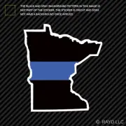 Minnesota State Shaped The Thin Blue Line Sticker Self Adhesive police MN