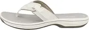 [Clarks] Women's Brinkley Sea Flip Flops, White (White Synthetic