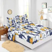 Stacking Foxes & Dogs Bed Decor Fitted Sheet Set Single/Double/Queen/King Size