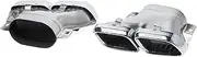 1 Pair Quad Exhaust Tips Tail Throat 4 Outlets 304 Stainless Steel Compatible For Mercedes-AMG C63/S W205 S205 C205 A205 Facelift 2019+(Silver)