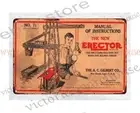 1928 GILBERT ERECTOR TRUCK retro toy metal tin sign indoor bedroom ideas