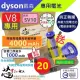 【芯霸電池】Dyson 戴森 V8 4000mAh SV10 吸塵器專用台灣製造電池 內附好禮(全台製 加碼贈送前置&後蓋HEPA)