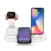 Wireless Charger Dock 3 in 1 Charging Station Wireless Charger Stand for Apple iPhone Watch -White