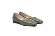 TARRAMARRA Women Leather Square Toe Ballet Flats Green