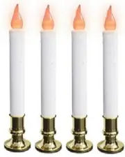 (4) Sylvania V1517 9" Electric Window Candles w Automatic Shut Off Timer