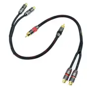 1ft Shielded RCA Splitter Subwoofer Stereo Audio Video Cable 1 Male to 2 Fema...